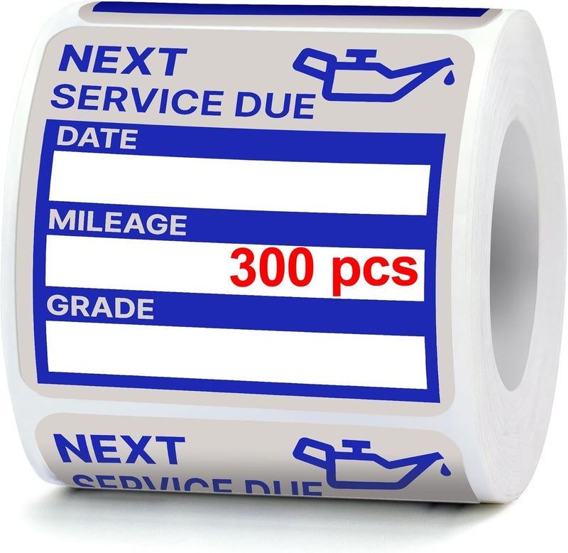 GUEER for Oil Change Stickers 300 Pcs 2”x 2” Service Black Stickers, Next Service Due Reminder Sticker Labels, Easy to Write on, Easy to Peel with No Residue - Image 1